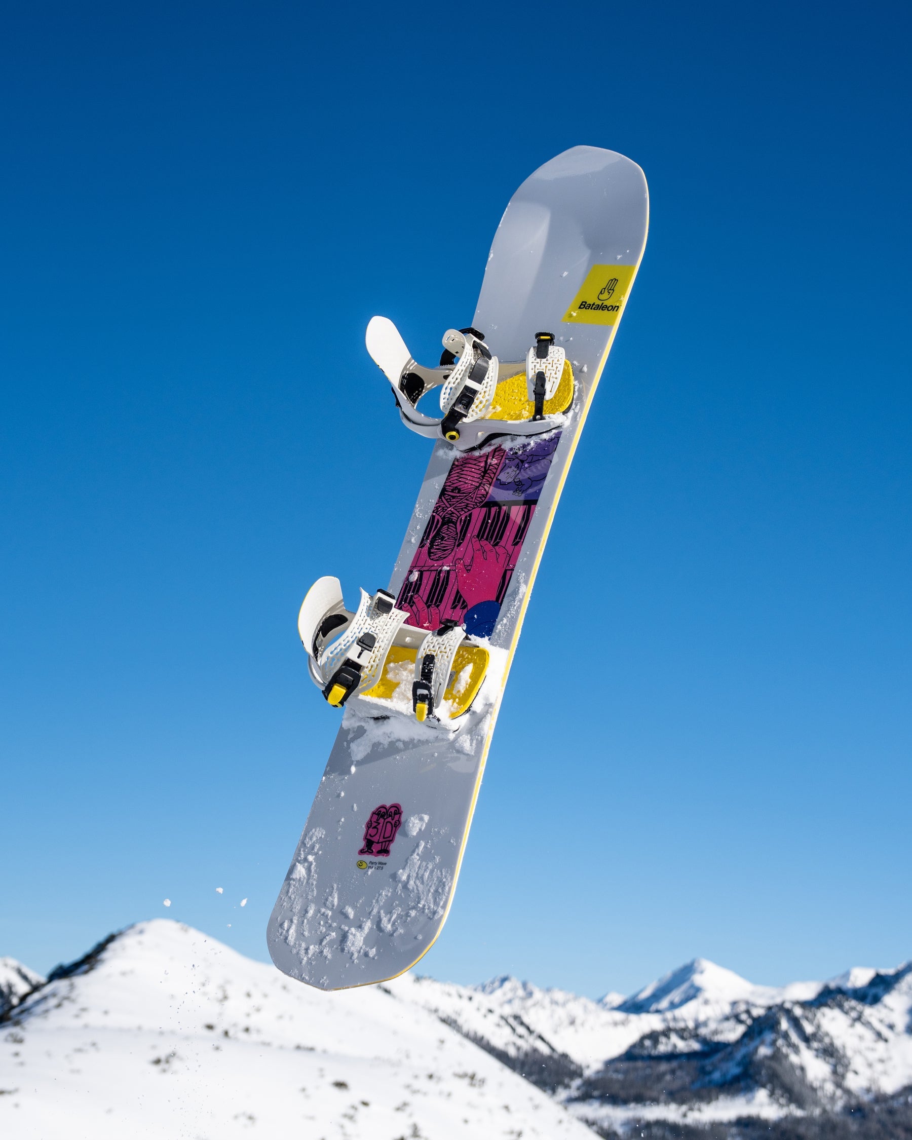 Bataleon men's snowboards 2025 in pink and white. Party Wave 2025 | Bataleon Snowboards™ 2025.